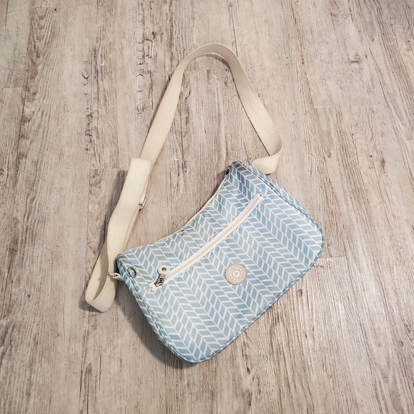 Kipling Bags Kipling Cross Body Purse Blue White Geometric Pattern